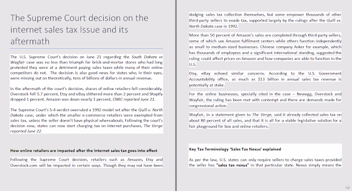 News Article on Logistics - US Law Firm