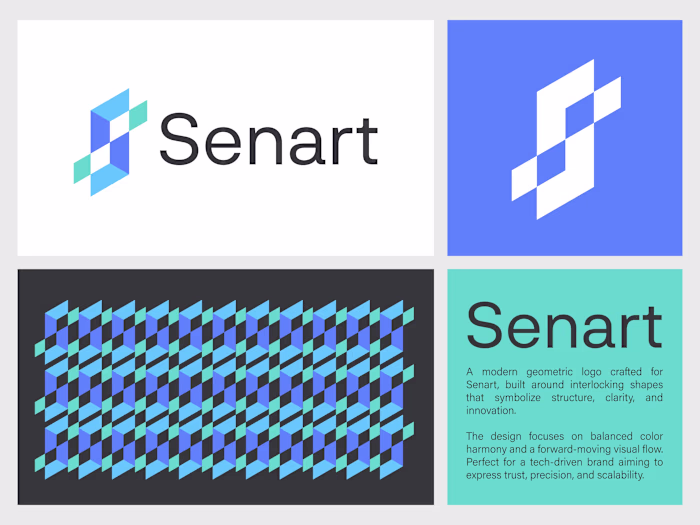 Modern Geometric Tech, SaaS, Dynamic S letter logo design