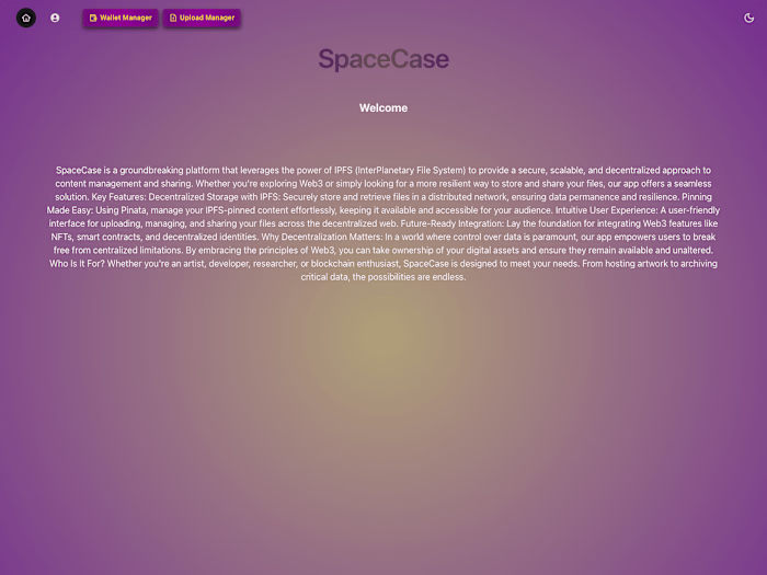 SpaceCase- user friendly storage on blockchain!