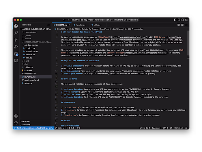 API Key Rotator for Amazon CloudFront (AWS, Python)