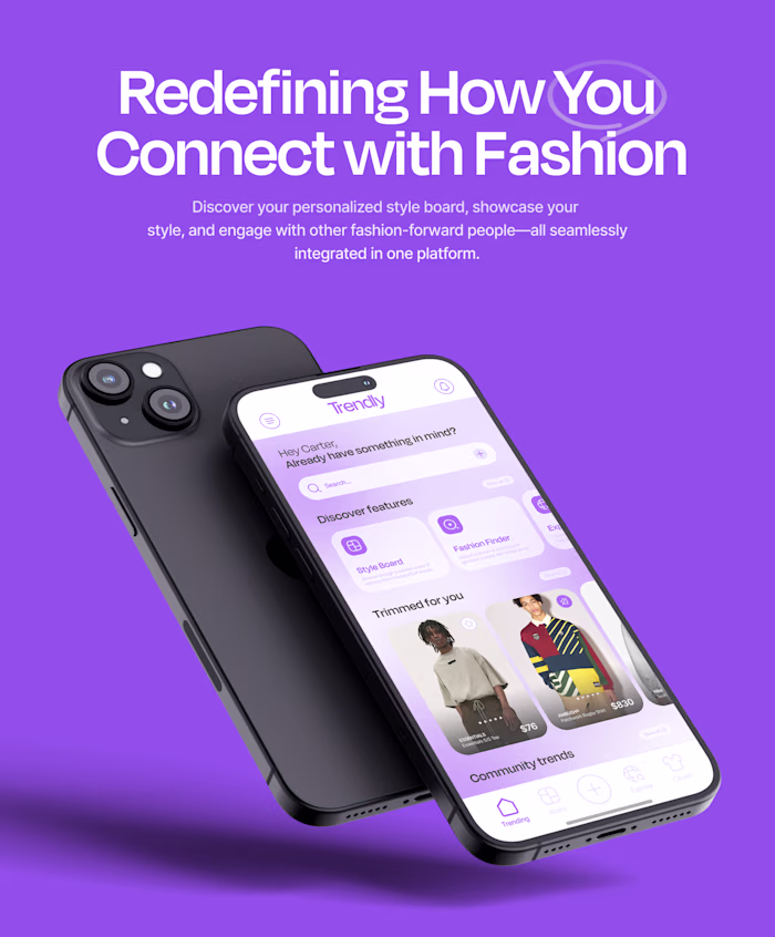 Trendly - Fashion Discovery App UX/UI Concept