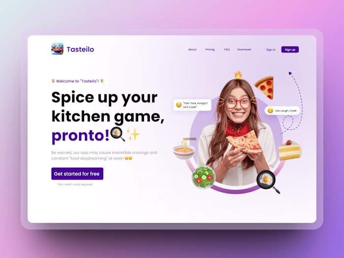 A Landing Page for Recipe App