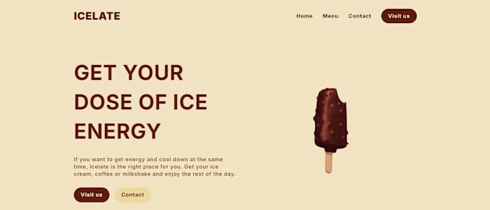 Ice cream and coffee shop website