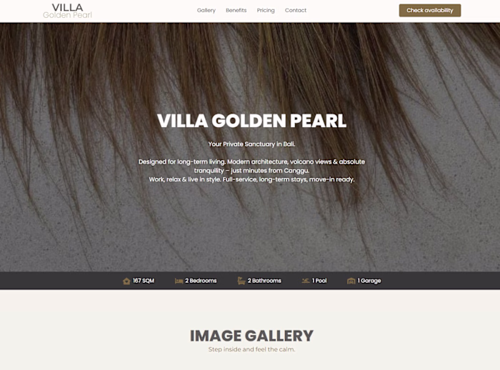 Villa Golden Pearl Website Design
