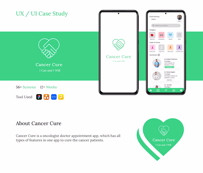 Cancer Cure | UX/UI Case Study | 2023 | Behance
