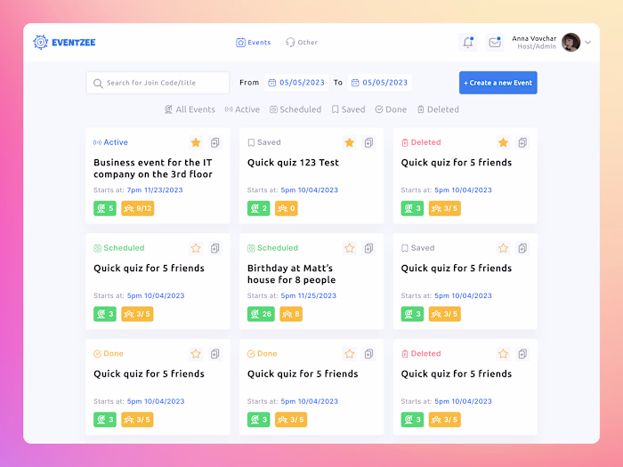 Eventzee - 🎉 Events Dashboard | Desktop App | Ui/Ux Startup