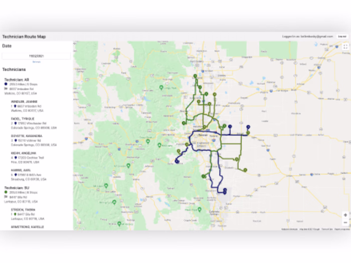 Technician Route Map