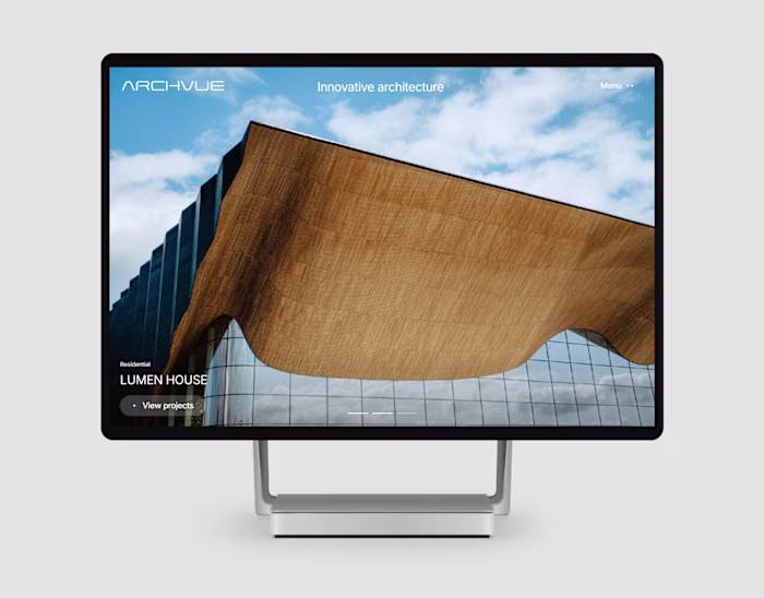 Archvue — Architect showcase website