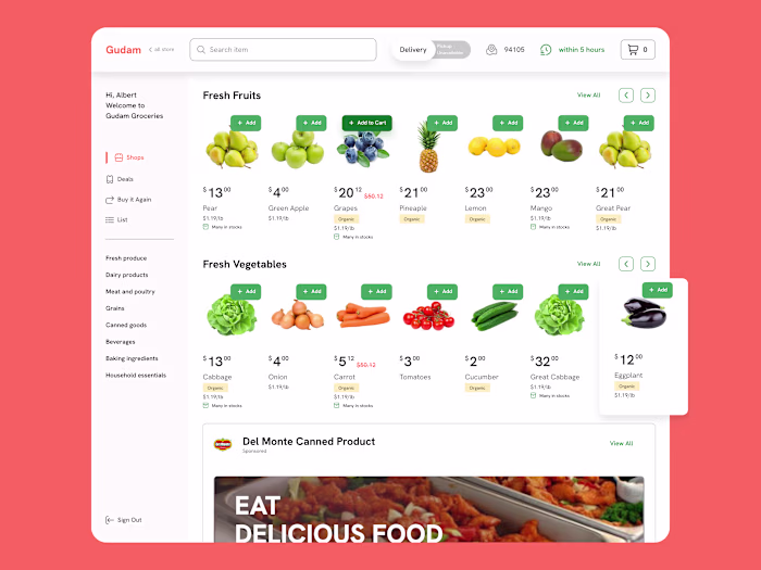 Gudam Groceries Store E-Commerce - UI Project