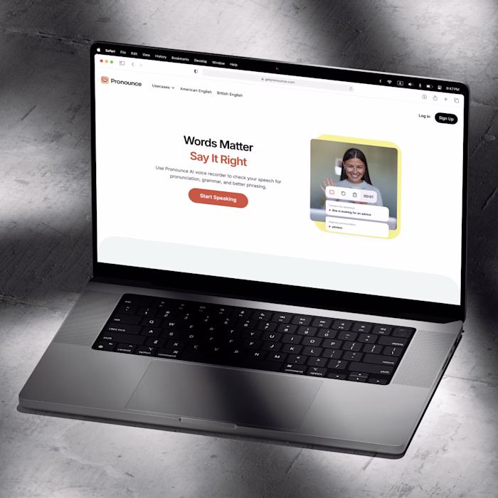 Webflow Development for Pronounce AI