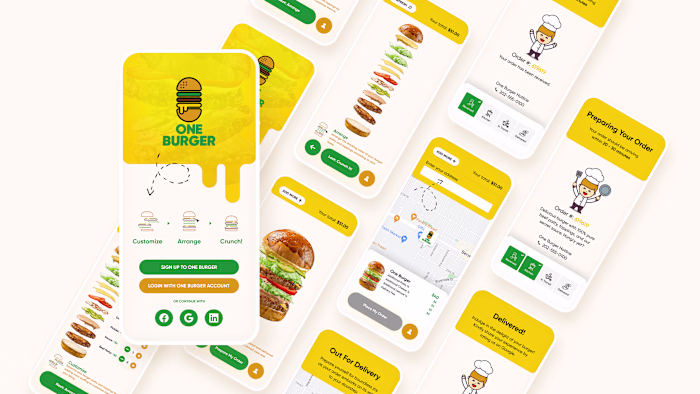 Customize, Arrange And Crunch! One Burger Prototype Using Figma