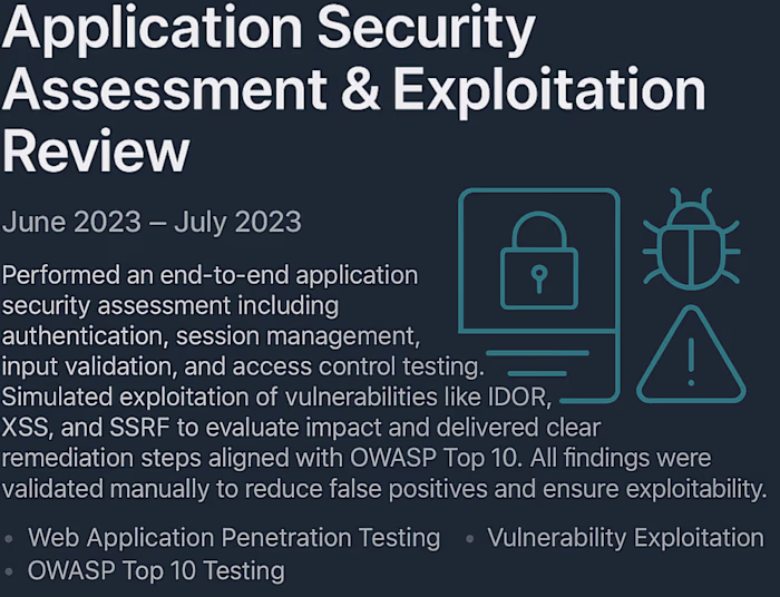 Application Security Assessment & Exploitation Review