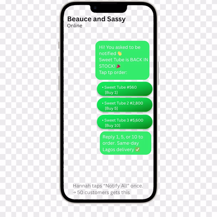 WhatsApp Back-in-Stock Flow for Beauty