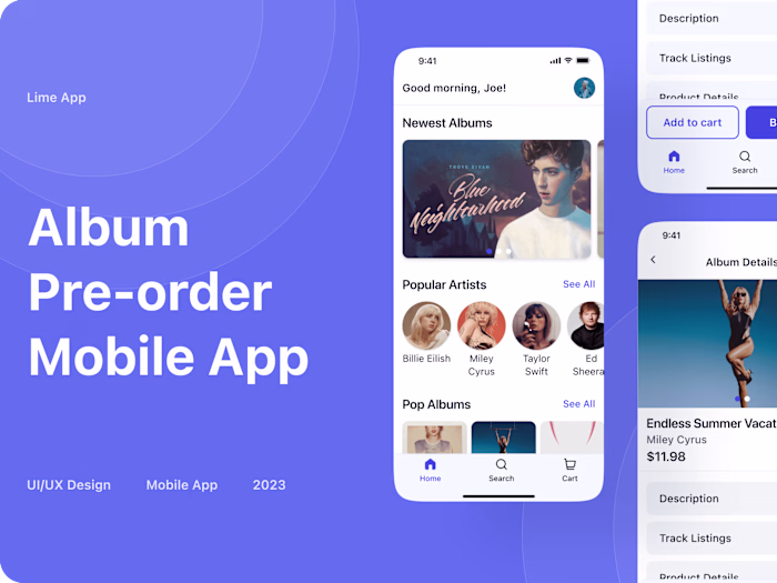 Lime - Ordering Album App Design 