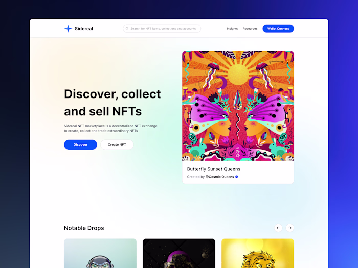 Sidereal - Web3 NFT Marketplace Website