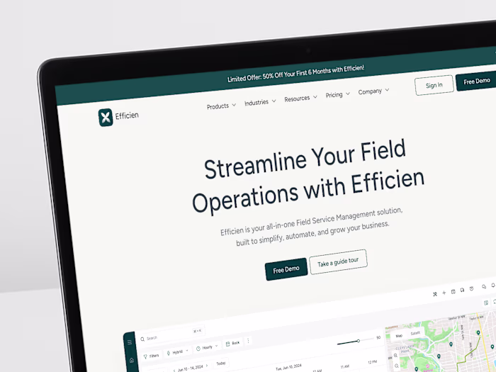 Efficien - Field Service Management Software Landing Page