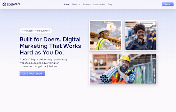 TrueCraft Digital branding + landing design