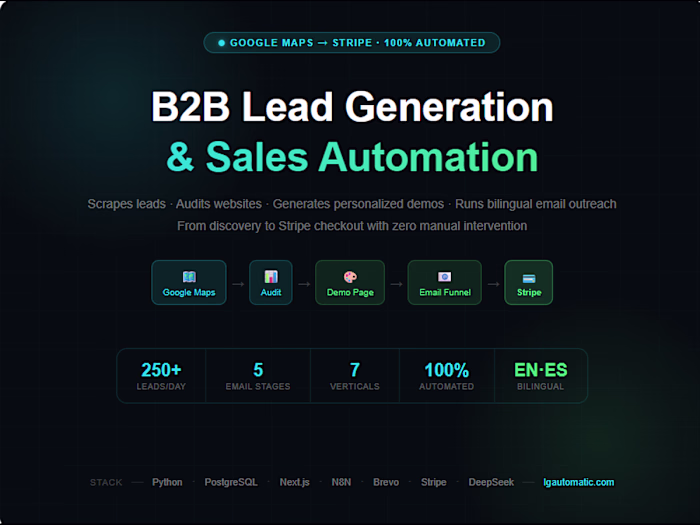 Automated B2B Lead Generation & Sales Platform —  Maps to Stripe