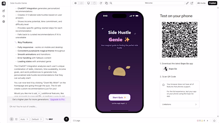 ✨🧞 Side Hustle Genie 🧞✨ https://side-hustle-genie-567.crea...