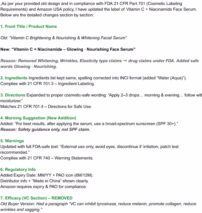 Fiverr Success: Removing Unapproved Drug Claims from a Cosme...