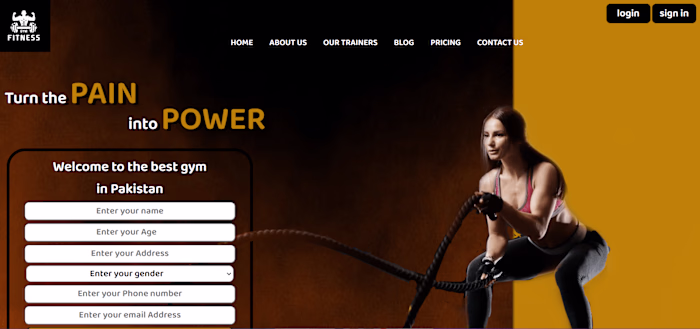 Gym website