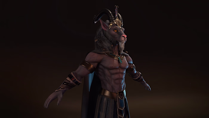 Humanoid goat 3D model created
