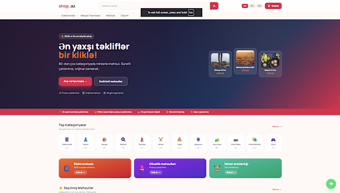 Full-stack e-commerce platform built with