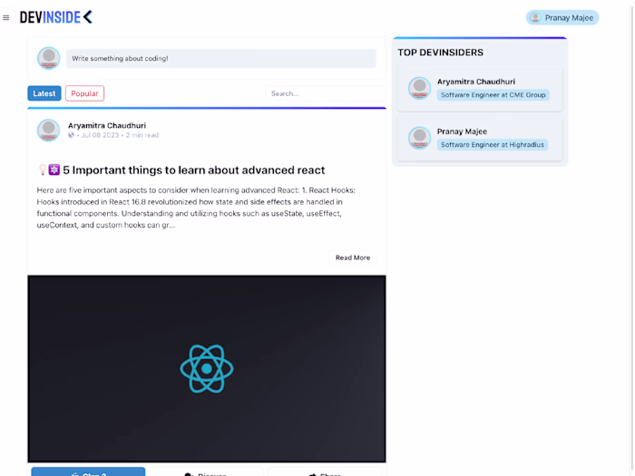 Full Stack Forum Application for Developers🧑‍💻