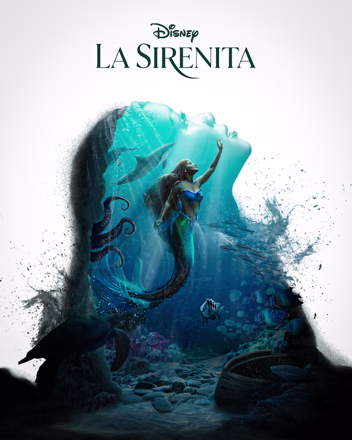 Little Mermaid Poster Design Photomontage