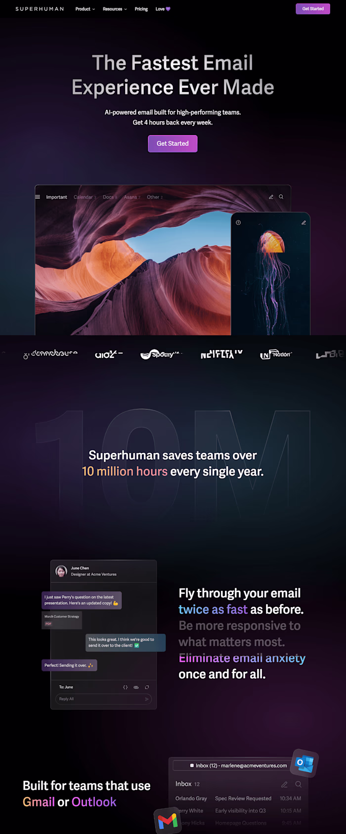 Website designed & developed in Framer for an Email Tech Company