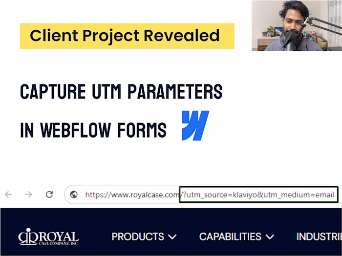 Webflow form customization: Track UTM parameters