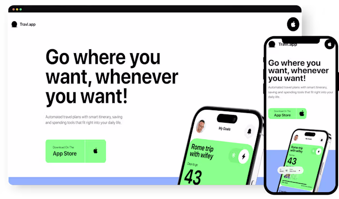 Travl App Landing Page