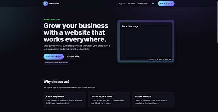 Multi-Page Front-End Website Template for Small Businesses