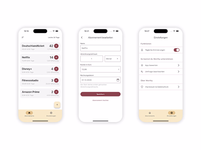 Minimalist Subscription Manager with Usage Tracking