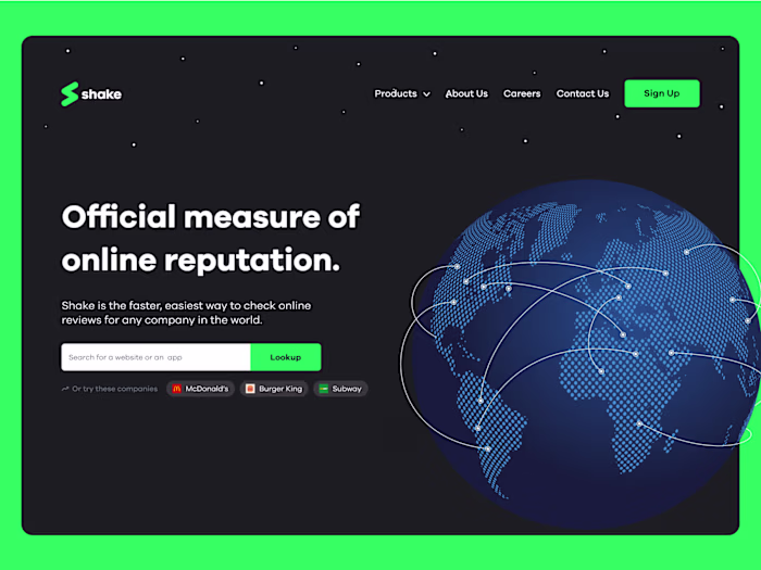 Shake.io (Website Design)