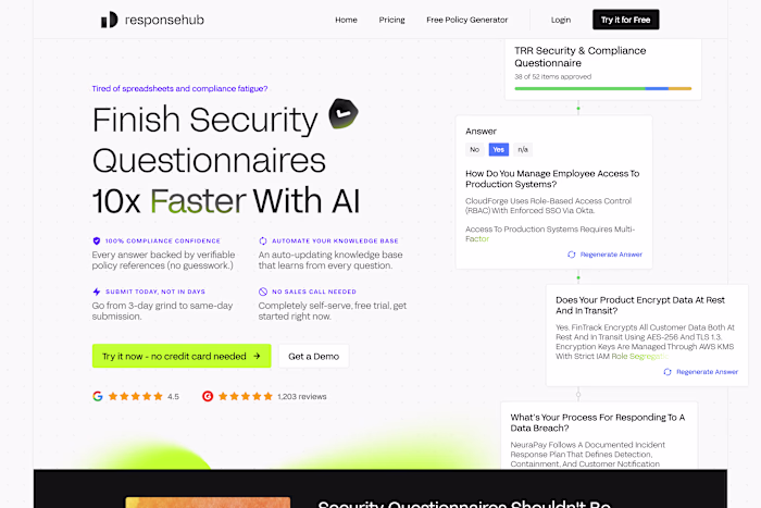 ResponseHub Redesign - https://responsehub.ai/ 

What's