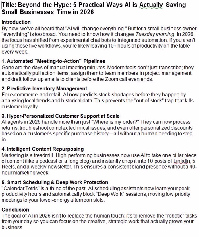 Beyond the Hype: 5 Practical Ways AI is Saving Small Businesses 