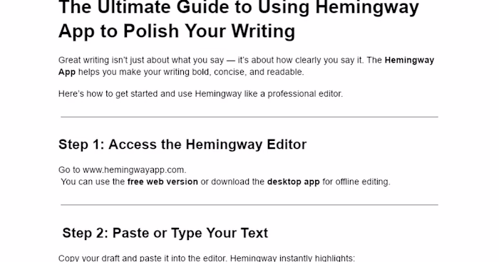 Enhancing Writing Clarity with Hemingway App
