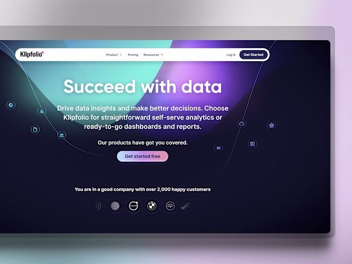 Klipfolio Homepage (2024)