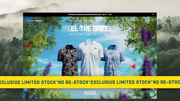 Armour Heavy | Shopify E-commerce Fashion Website | 3d Animation