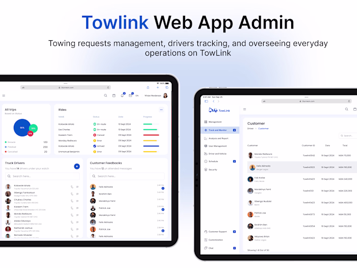 Towlink WEBAPP ADMIN DASHBOARD DESIGN :: Behance