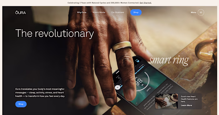 Oura Ring - Smart ring for fitness, stress, sleep, and health.