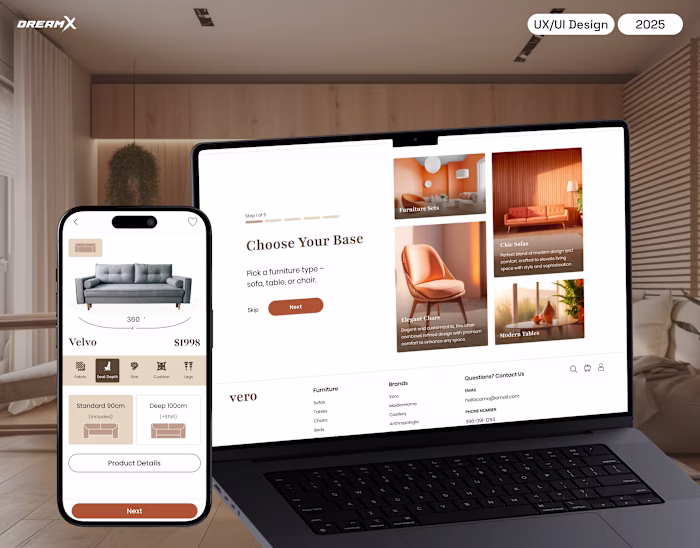 Furniture Customisation Web App - Vero