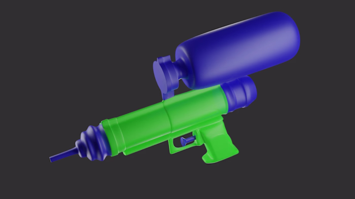 Plastic Toy Gun - 3D