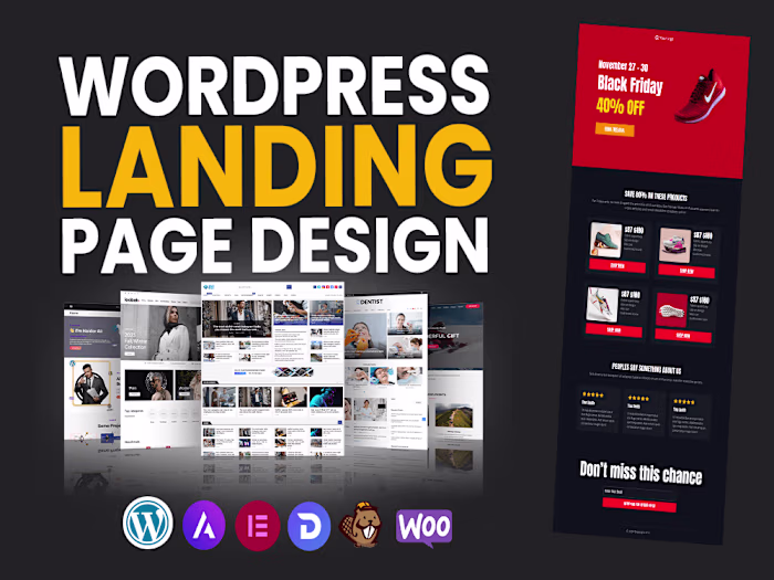 Landing Page Design with Elementor, Single Page Website design