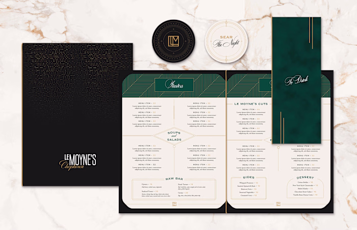 Brand Book and Mock Print Collateral for Fine Dining Restauraunt