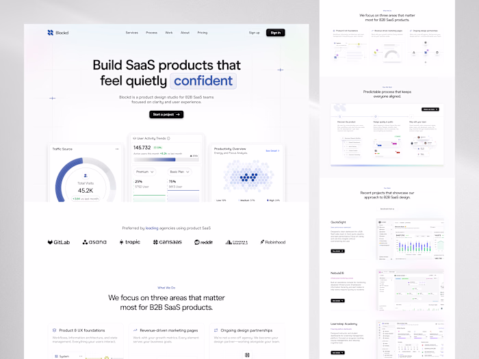 Minimal SaaS Landing Page Design for Blockd