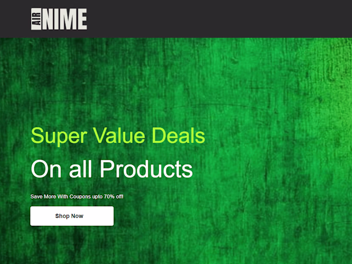 AIRNIME  - Ecommerce Website.