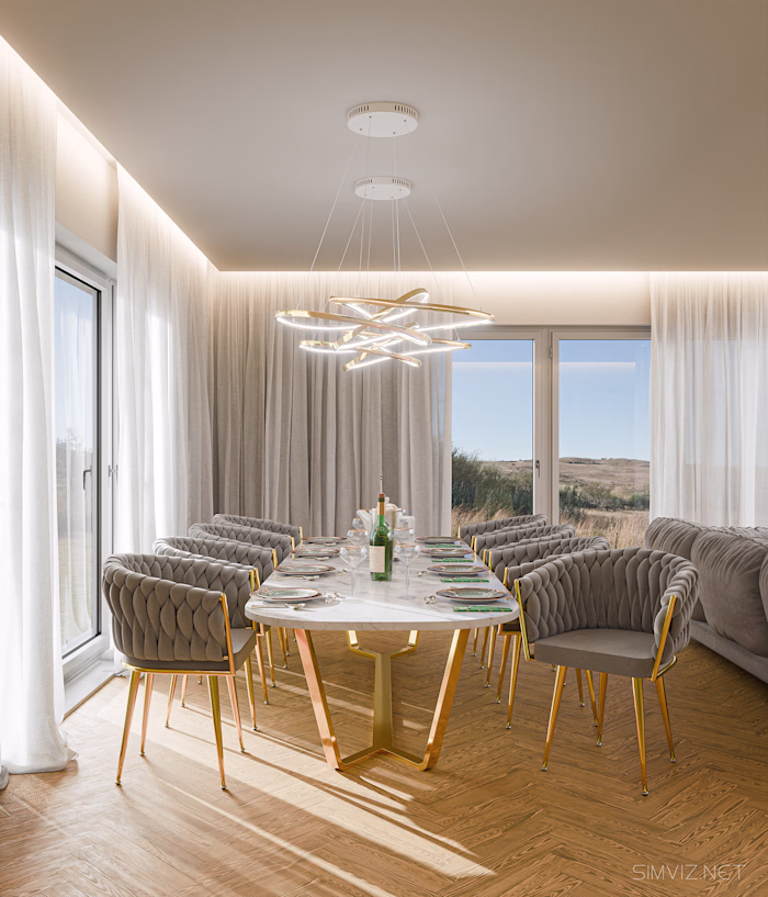 Modern Luxury Dining Room – Interior Render