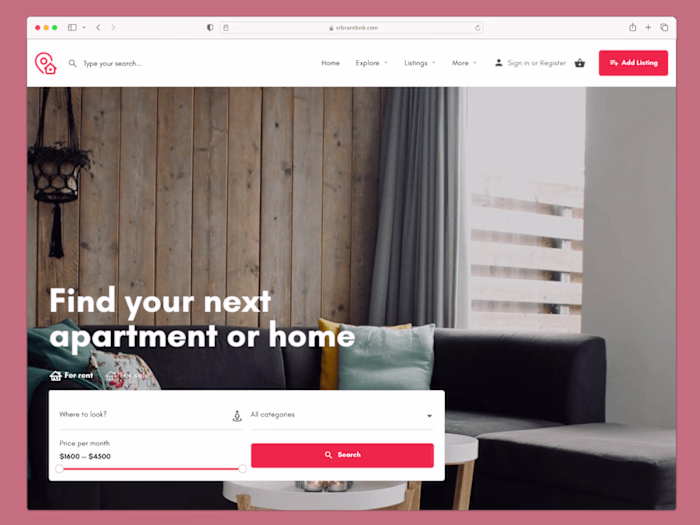 VibrantBnB - Property Website Design & Development